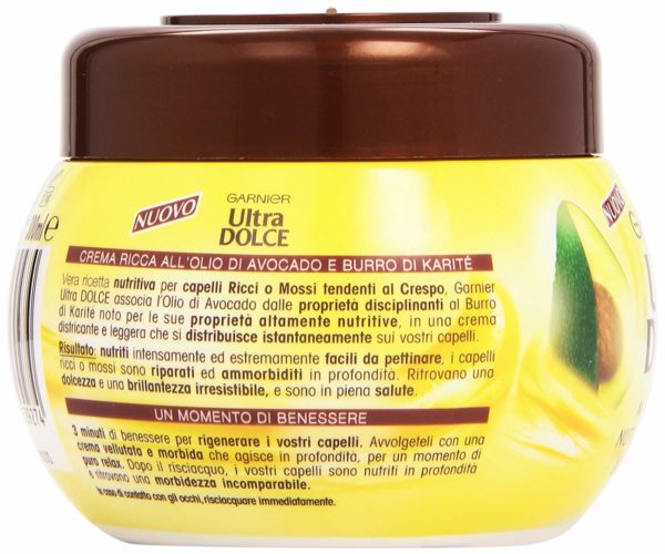 Maschera Nutrizione Intensa Ultra Dolce Olio Di Avocado E Burro Di Karité 300ml Gme Food 2055